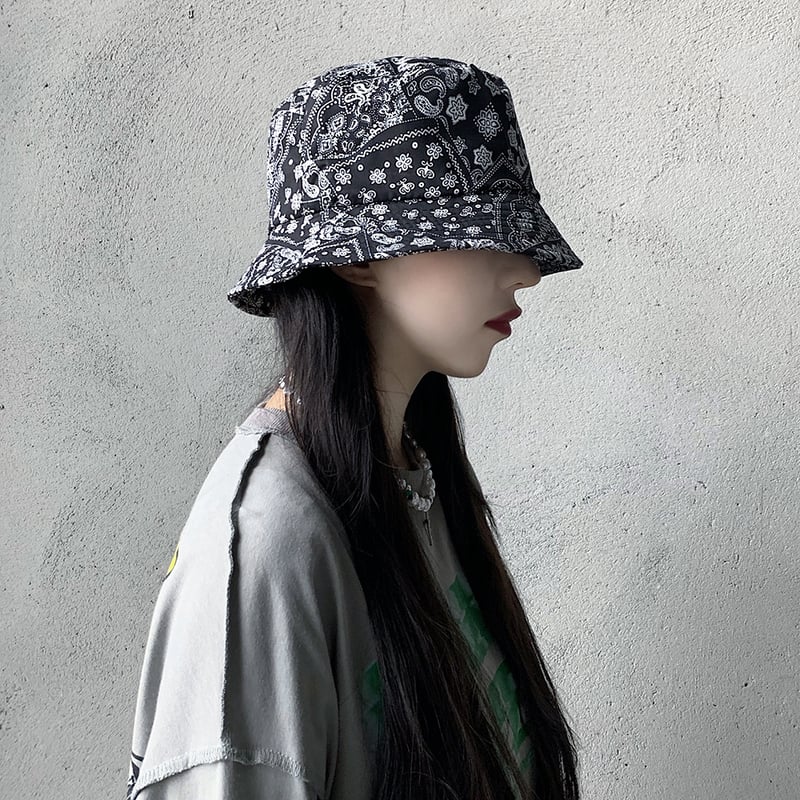 ブラック即納】Paisley hat Ot49 ペイズリー柄 バケットハット | 韓国