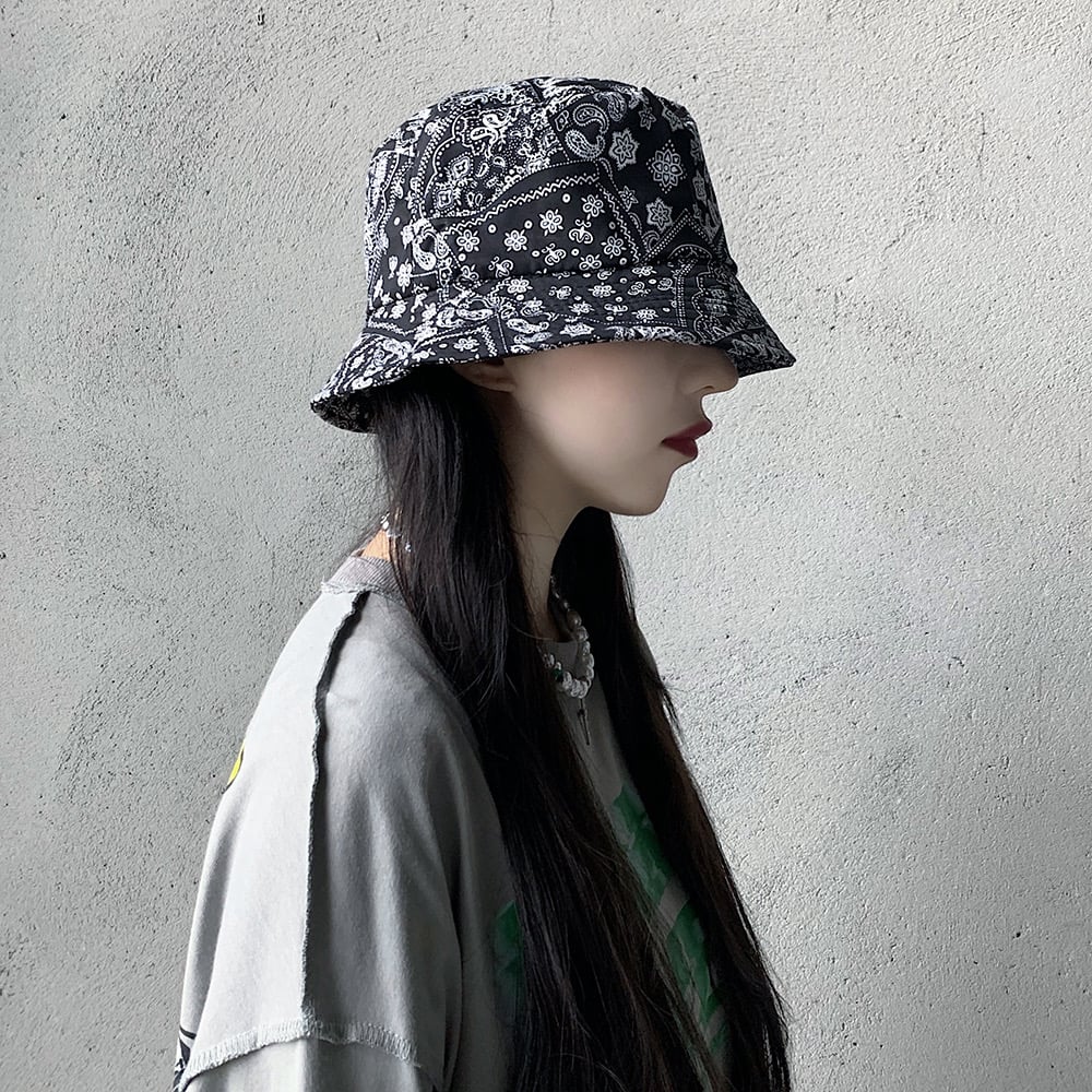 ブラック即納】Paisley hat Ot49 ペイズリー柄 バケットハット | 韓国