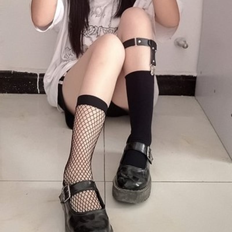 即納】Net Garter socks Ot43 ガーターベルト 網タイツ 網みソックス