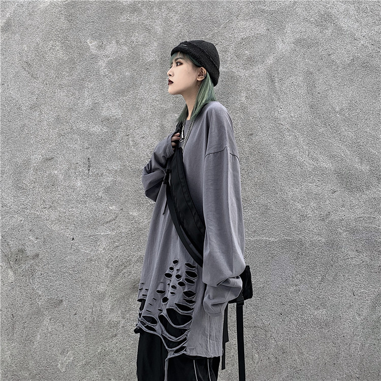 即納】Damage Long sleeve Tshirt T28 ダメージ 長袖 Tシャツ