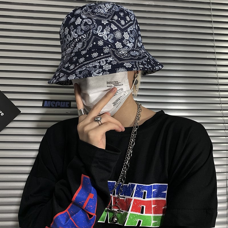 ブラック即納】Paisley hat Ot49 ペイズリー柄 バケットハット | 韓国