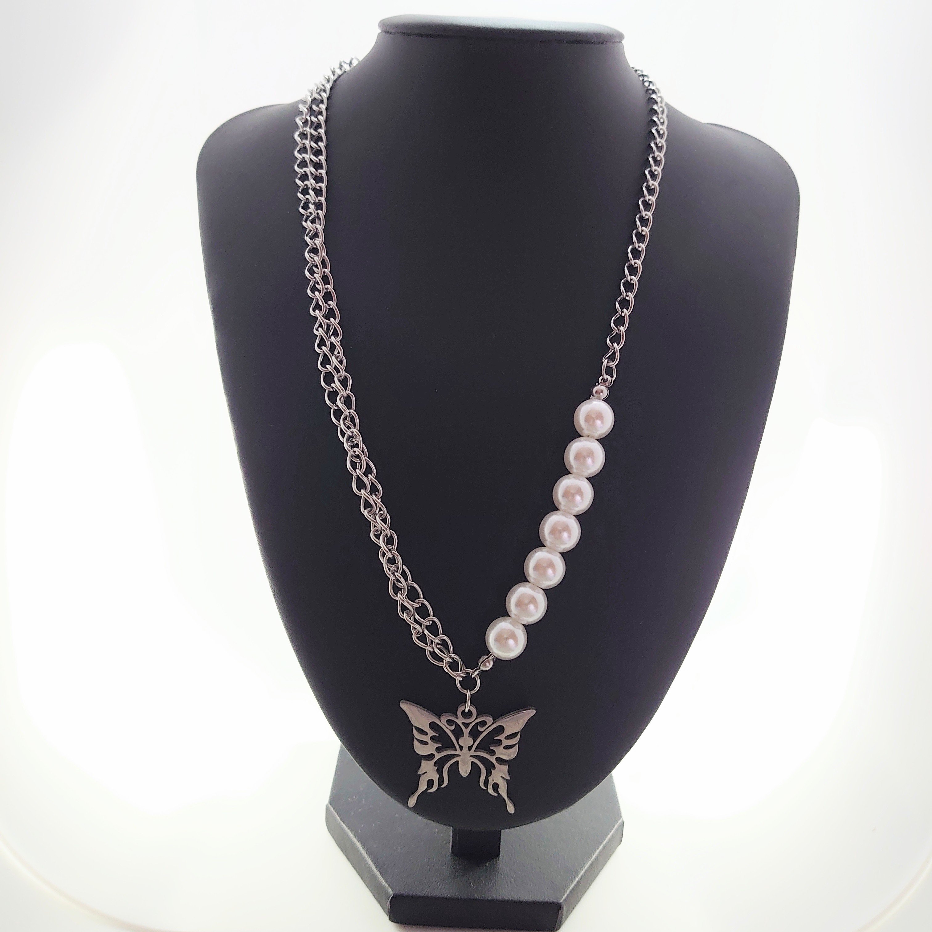 即納】Butterfly Perl necklace Ot26-2 バタフライ 蝶 パール