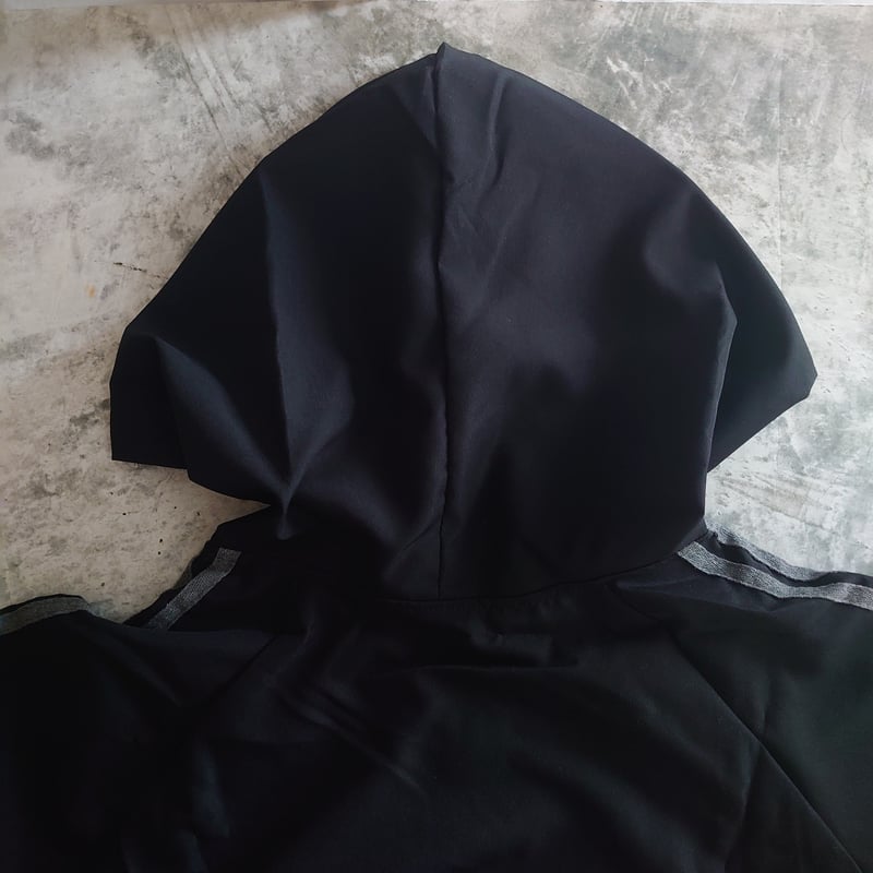 ブラックLサイズ即納】ジャージ ラインセットアップ フード 前開き