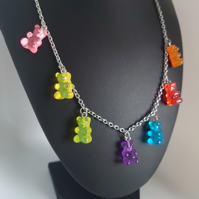 即納】Color KUMA necklace ot189 カラーくま ネックレス グミベア