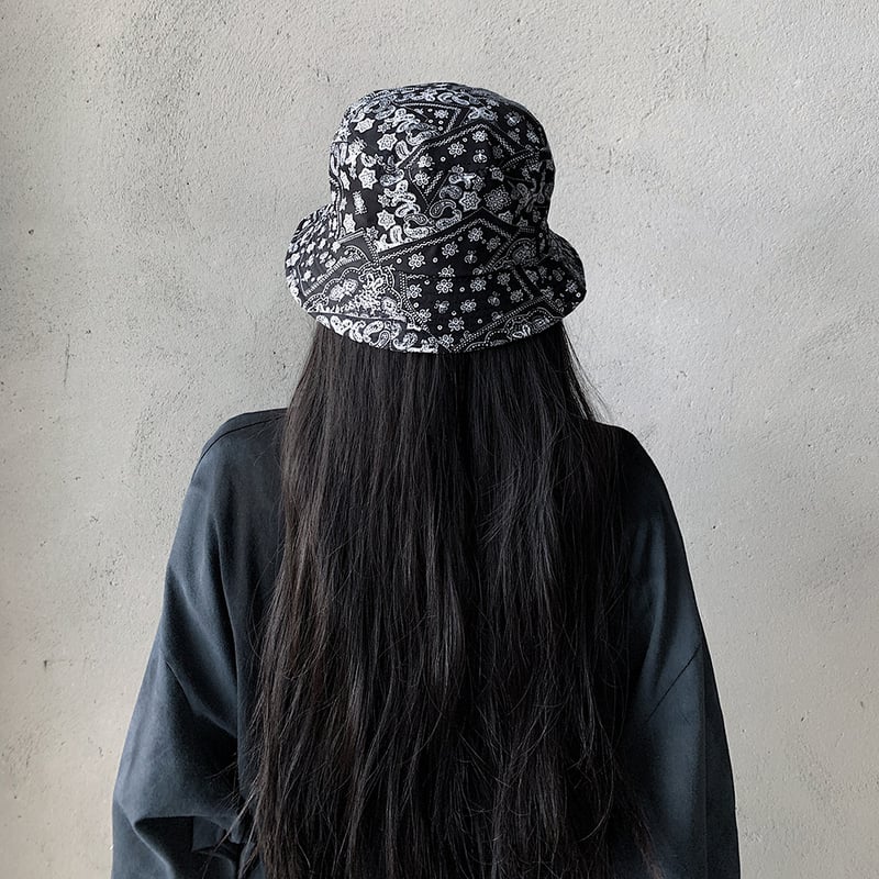 ブラック即納】Paisley hat Ot49 ペイズリー柄 バケットハット | 韓国