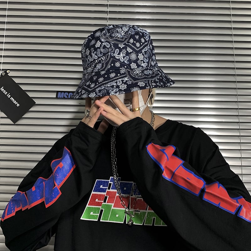ブラック即納】Paisley hat Ot49 ペイズリー柄 バケットハット | 韓国