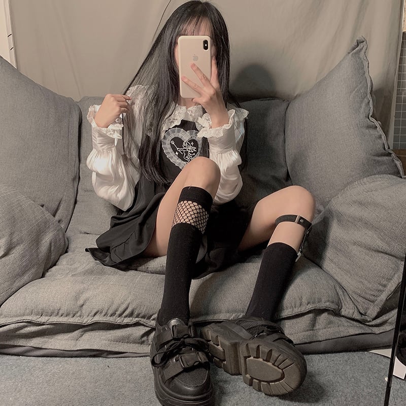 即納】Net Garter socks Ot43 ガーターベルト 網タイツ 網みソックス
