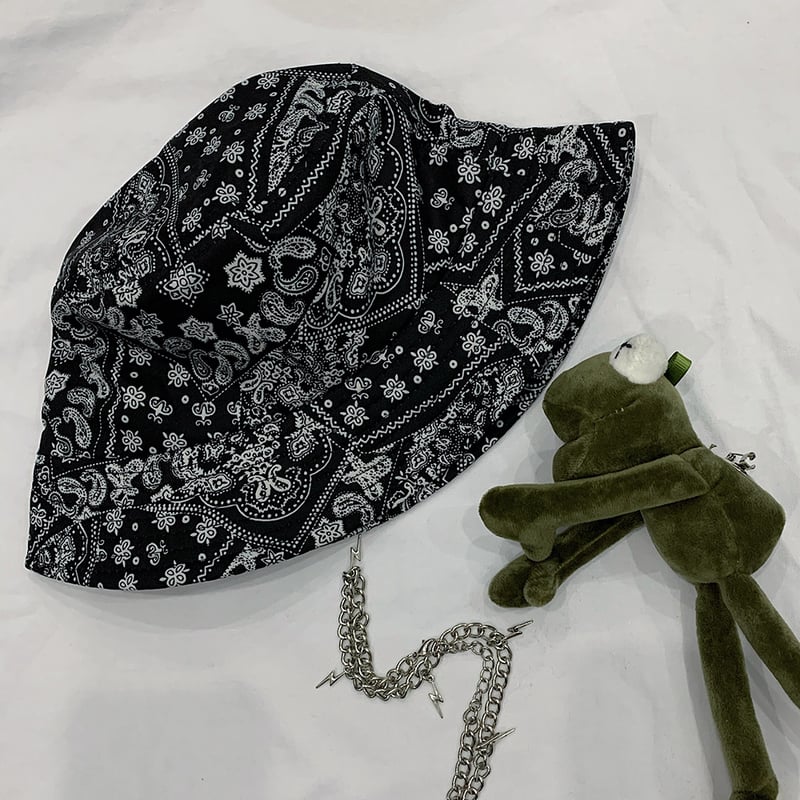 ブラック即納】Paisley hat Ot49 ペイズリー柄 バケットハット | 韓国