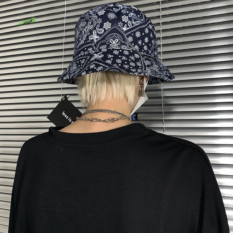 ◆新品タグ付き◆FR2GOLF バケットハット 黒 BLACK ペイズリー ブラック即納】Paisley hat Ot49 ペイズリー柄 バケットハット | 韓国