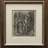 パブロ・ピカソ　版画　「うずくまる女性と子供」　青の時代　新品額装