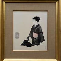 中村貞以　陶板画　「爽涼」　高級額装　ノリタケチャイナ制作