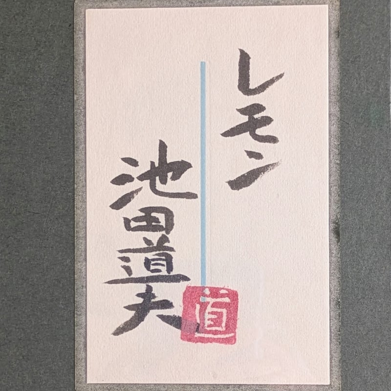 池田道夫 日本画 「レモン」 高級日本画額装 落款・印譜 共