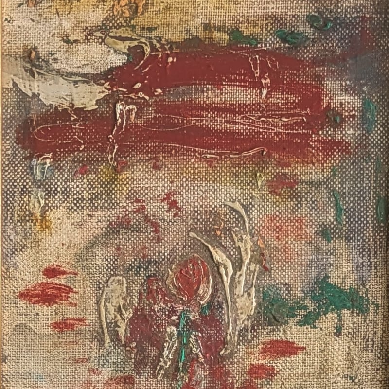 溝部 聡 油彩（油絵） 「花」 高級油彩画額装（美品） | ASE OFFICIAL