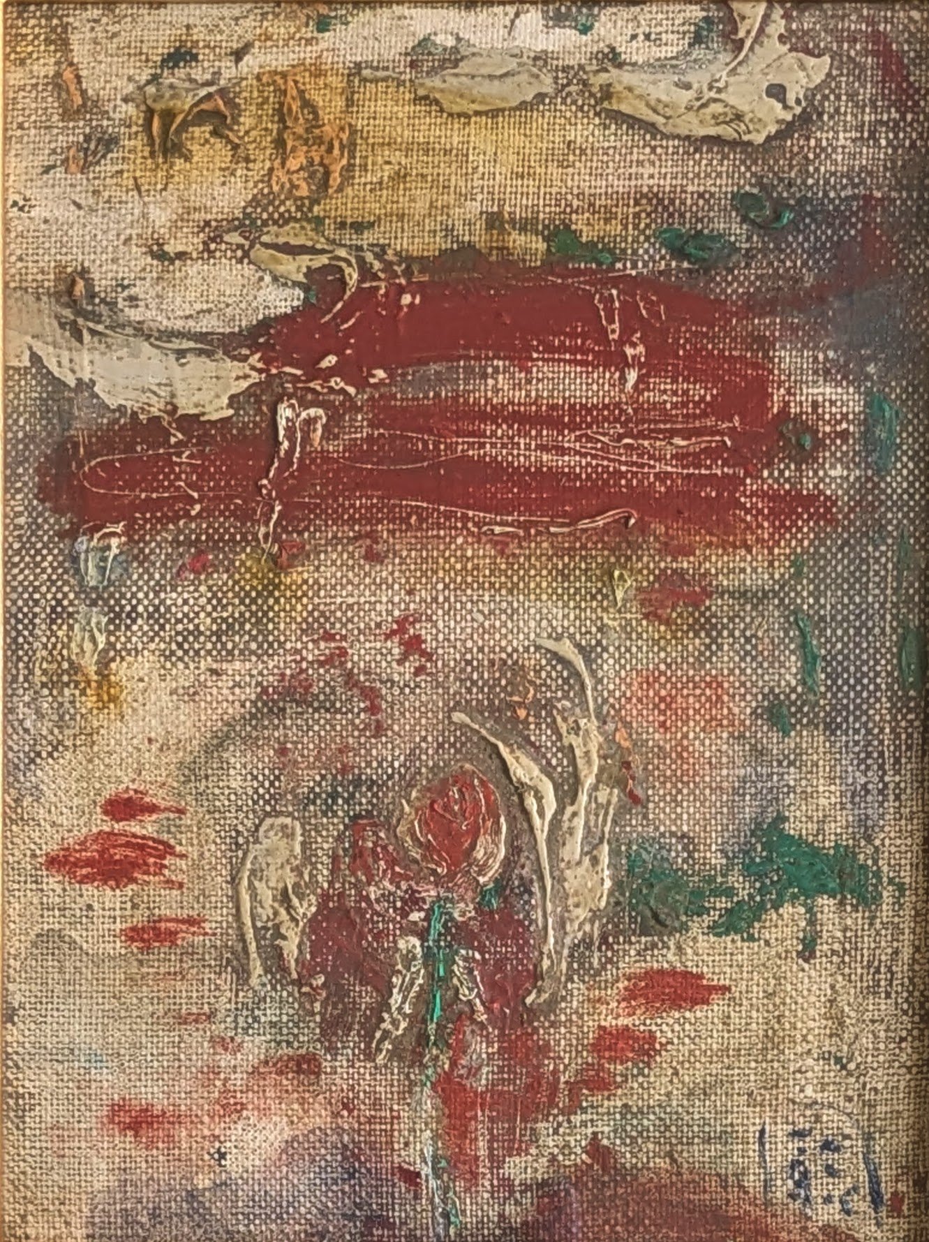 溝部 聡 油彩（油絵） 「花」 高級油彩画額装（美品） | ASE OFFICIAL