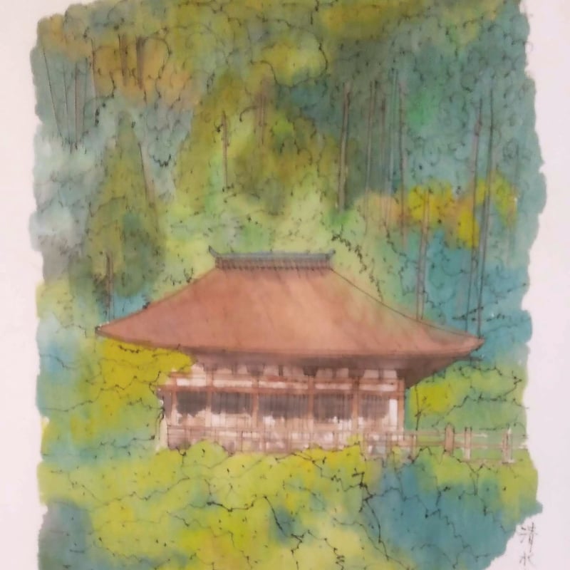 平山郁夫 巧芸画（複製） 「平成洛中洛外図・素描6枚組」 専用額1点付