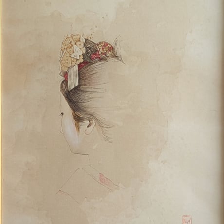 福井良之助　版画（木版画）　「匂う白」　芸艸堂版・昭和52年作　限定300　自筆サイン