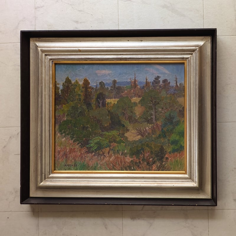 No4830額装　能秀樹「都の春」　油彩画　F10 直筆サイン　裏書有　送料無料 2025年最新】Yahoo!オークション -裏書有(絵画)の中古品・新品