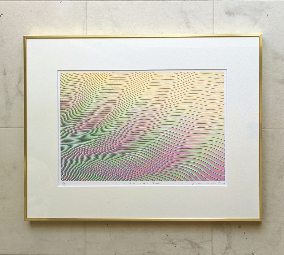 【美品】Harbage B-2-　吉村明子　シルクスクリーン版画 吉村明子 版画（シルクスクリーン） 「シャイン・リップルⅣ」 30部