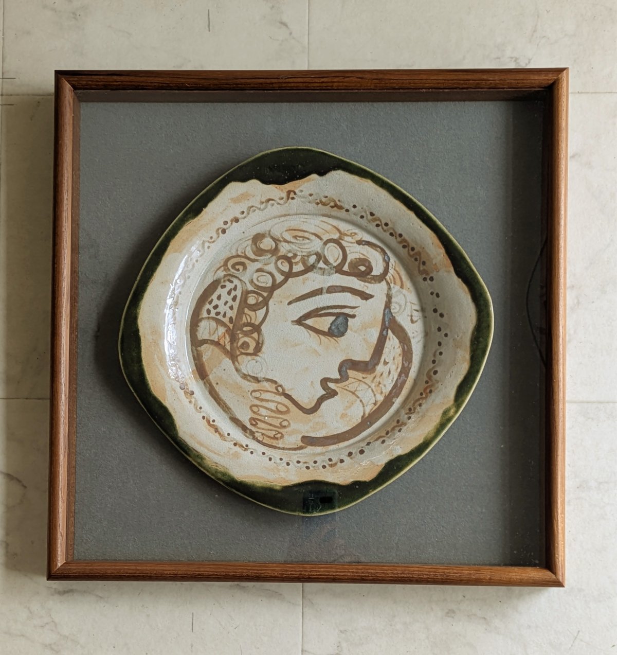 北川民次 陶板画（手描き） 「顔」 高級額装 | ASE OFFICIAL STORE -