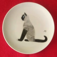加山又造　絵皿「シャム猫・錦鯉・冬山・丹頂鶴・くわがた」5点組　版上サイン