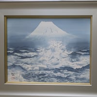 佐藤隆良 日本画（水墨・金泥） 「秋夜」 注文高級額装(美品） 落款