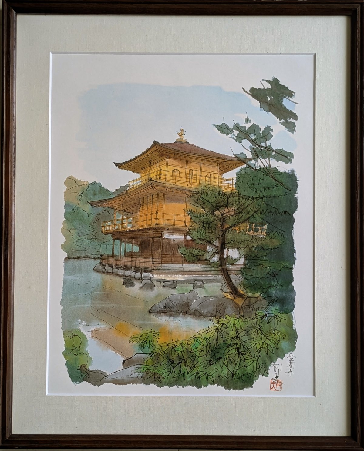 平山郁夫 巧芸画（複製） 「平成洛中洛外図・素描6枚組」 専用額1点付