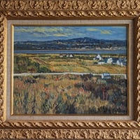 林 武 版画（リトグラフ） 「赤富士」 高級金縁額装 限定版 スタンプ