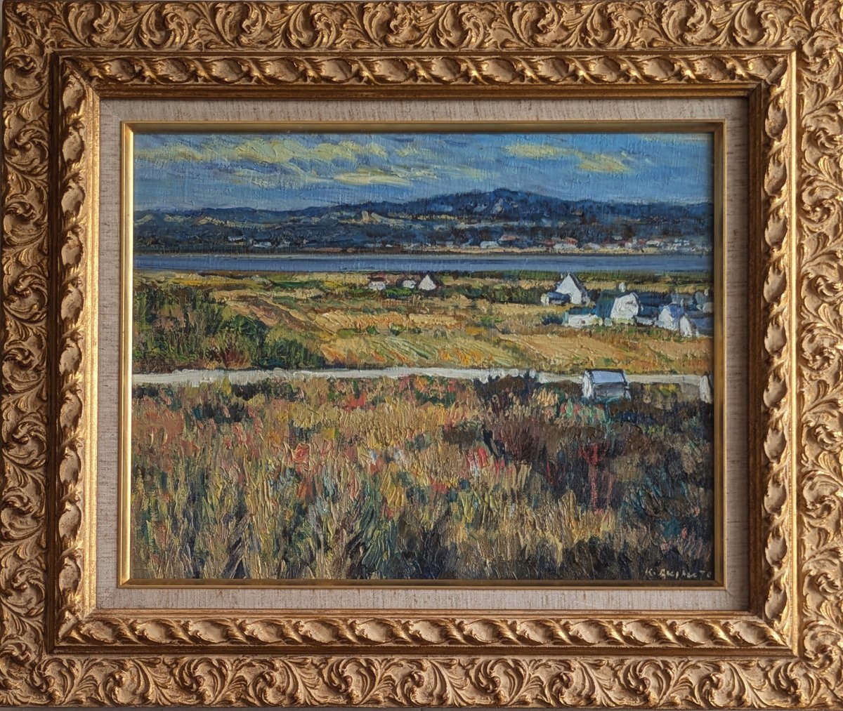 平野能子作　油彩絵　実りの季　直筆　額装　F15号　送料込み250821 秋元清弘 油彩画 「石狩平野」 豪華・高級額装 裏書署名 | ASE