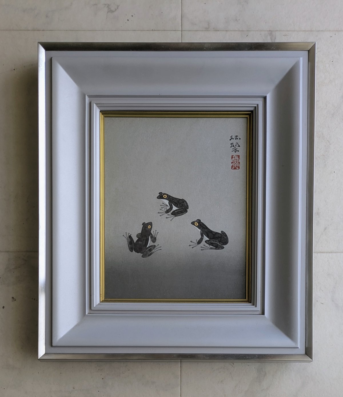 森 緑翠 日本画 「かじか」 高級額装（仁科一恵堂） | ASE OFFICIAL