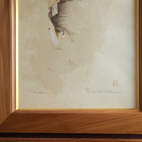 福井良之助　版画（木版画）　「匂う白」　芸艸堂版・昭和52年作　限定300　自筆サイン