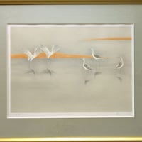 奥田元宋 版画（リトグラフ） 「霧雨の湖」 豪華・高級額装 保証書添付