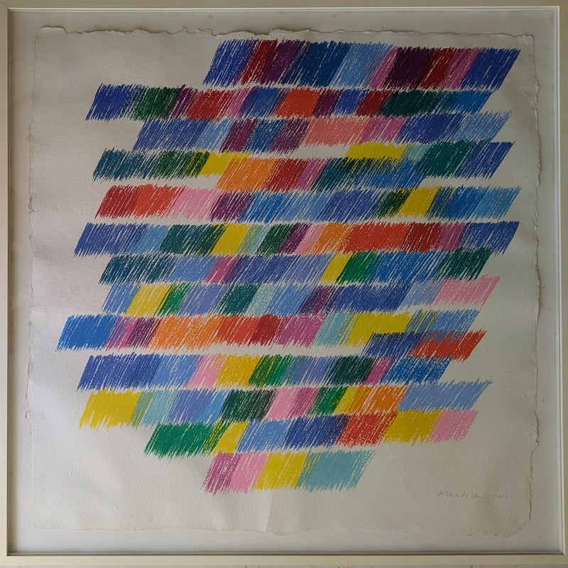 ピエロ・ドラツィオ 版画（リトグラフ） 「抽象作品」 1981年作 自筆