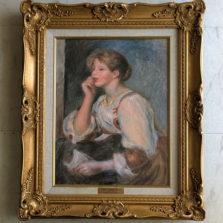 ルノワール　　巧芸画　「手紙を持つ女」　　豪華額装