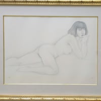 加山又造　版画（リトグラフ）　「横になる裸婦Ⅱ-1」　９５部限定　高級額装