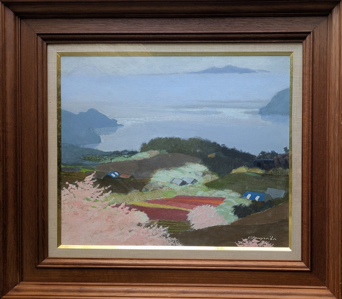 山羽斌士、【碧山根子岳】、希少な額装用画集画、新品高級額 額装付 山羽斌士、【碧山根子岳】、希少な額装用画集画、新品高級額 額装