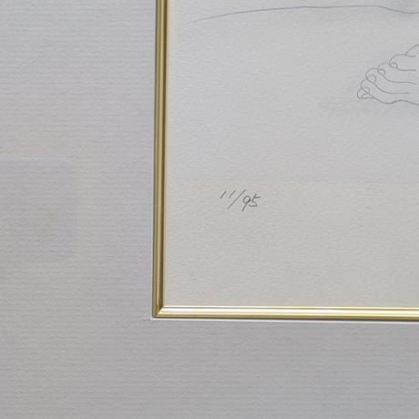 加山又造　版画（リトグラフ）　「横になる裸婦Ⅱ-1」　９５部限定　高級額装