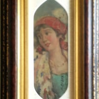 小磯良平 版画（エッチング） 「少女像」 高級額装 限定50部 自筆