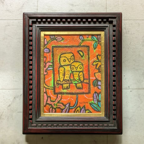 今永清玄　油彩画（油絵）　「花の日曜日-2」　高級額装（美品）　サイン入り