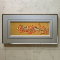 水戸 童 日本画 「扇面赤富士」 高級日本画額装 落款・印譜 美品 | ASE