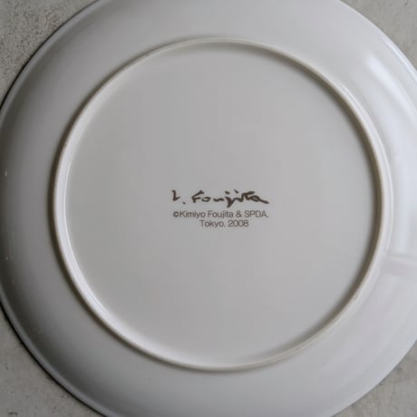 L・フジタ（藤田嗣治）　絵皿　「聖母子」　版上サイン　君代夫人コレクション