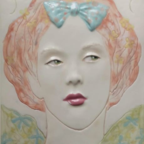 フランク・ガロ　陶板レリーフ画　「女性像（4点）」　限定200　専用額1点