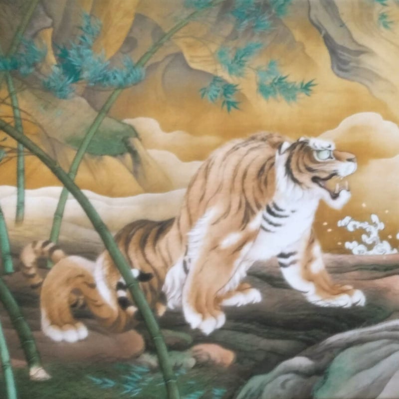 橋本雅邦 陶板画 「龍虎図屏風」 高級額装 250部限定版 証明 橋本雅邦 陶板画 「龍虎図屏風」 高級額装 250部限定版 証明