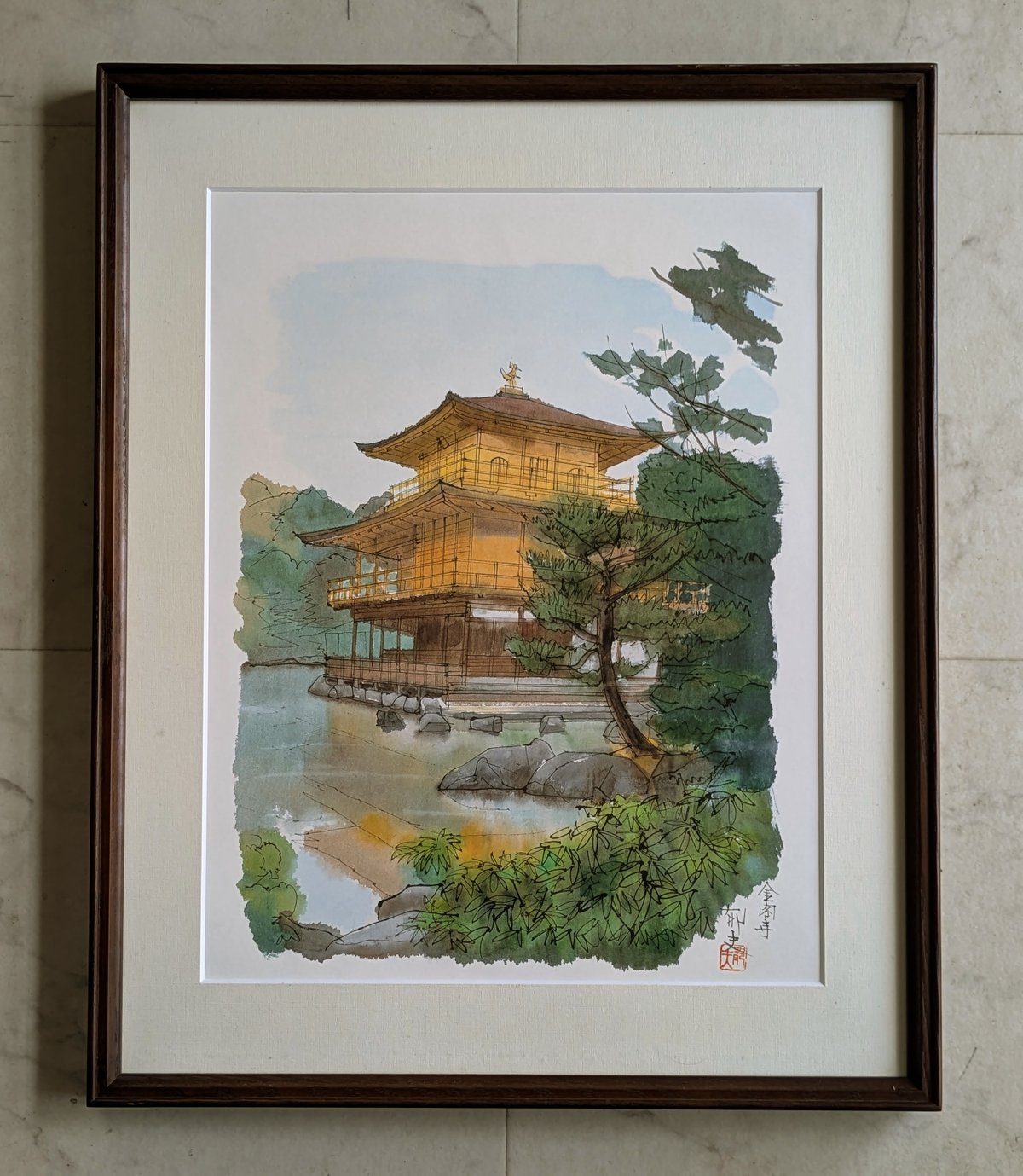 平山郁夫 巧芸画（複製） 「平成洛中洛外図・素描6枚組」 専用額1点付