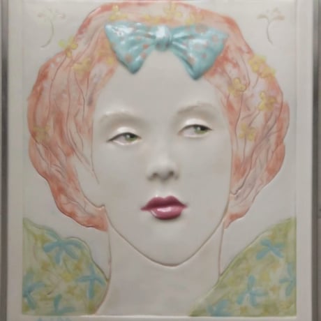 フランク・ガロ　陶板レリーフ画　「女性像（4点）」　限定200　専用額1点