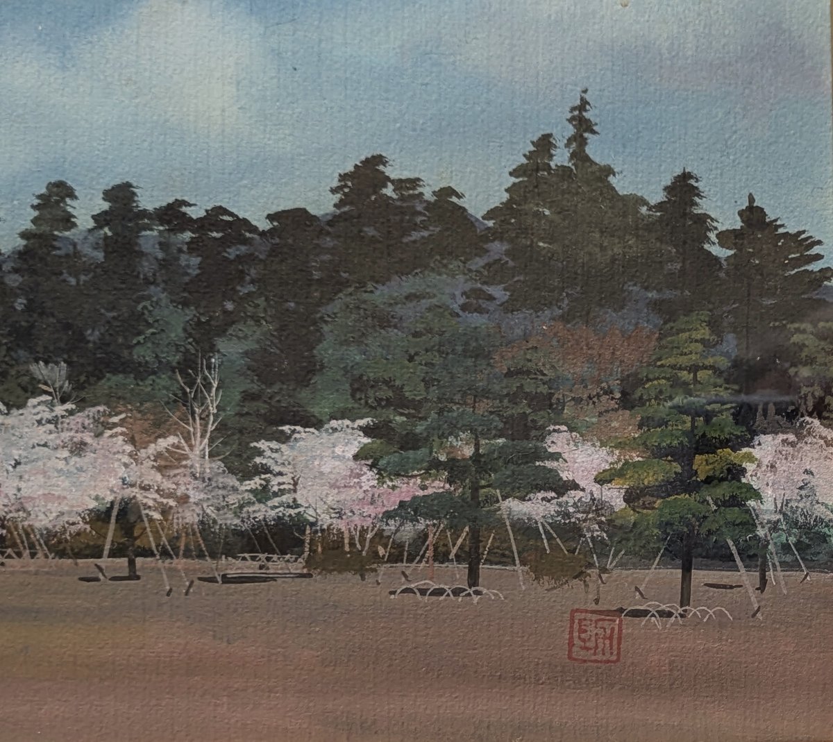 絵画 浜田泰介 風景画 水彩画 直筆 サイン入り 絵画 浜田泰介 風景画 水彩画 直筆 サイン入り