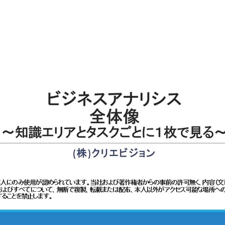 ビジネスアナリシス　全体像 ～知識エリアとタスクごとに１枚で見る～
