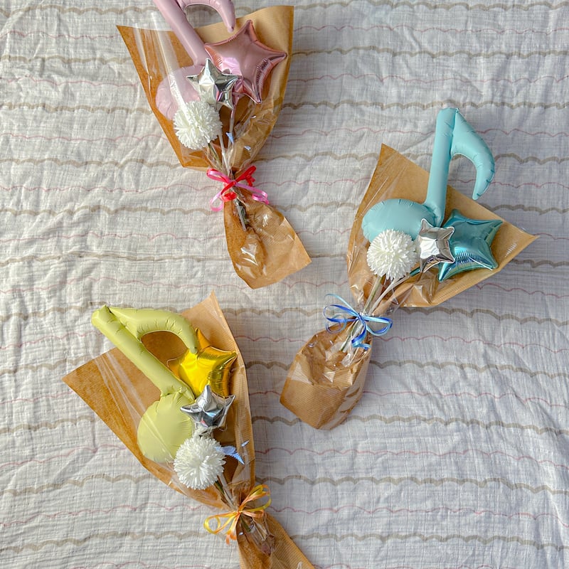 ◇大阪エリア限定ショップより直接配達◇音符バルーンブーケ＊ブルー