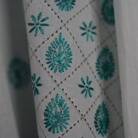 "PERIOD FEATURES"  Cotton SILK Hand-Embroidered Shirt