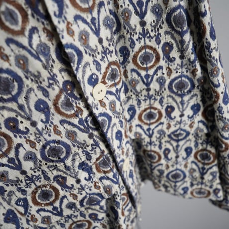 "PERIOD FEATURES" Machine cut work Digital Print Jacket