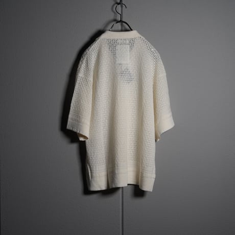 "rinoneca"  Linen 12 Gauge Knit Open Collar Shirts